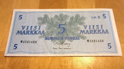 Viiden markan seteli v. 1963