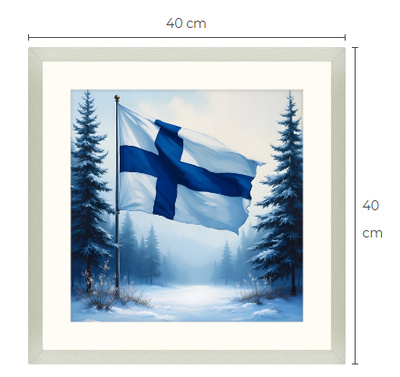 Uusi Suomen lippu Limited Edition taulu 40 cm x 40 cm