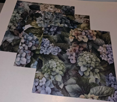 Kuviopaperi HORTENSIA / 3 kpl -setti / 15 x 15 cm