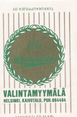 Helsinki, Valintamyymälä Kääpä Oy 125v   4/13