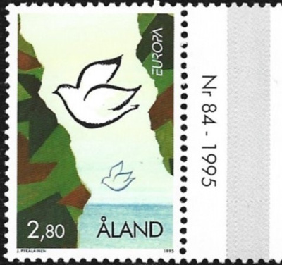 Åland 1995 Eurooppa mer 2,80 mk välilöpari nuero ** LaPe 100