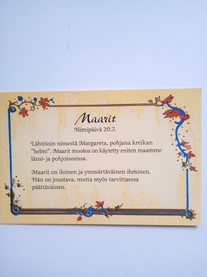 NO 1 - MAARIT - NIMIPÄIVÄ