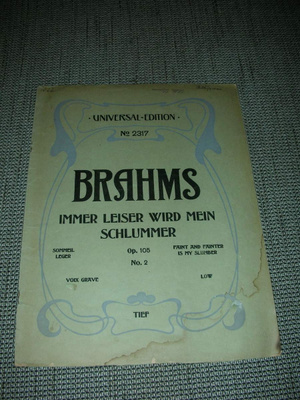 Vanha nuottikirja Brahms: Immer leiser wird mein schlummmer