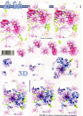 3D °°KAUNIIN SÄVYISET SINILIILAT KUKKASET°° /Le Suh