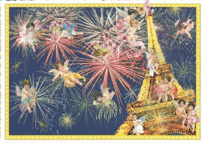 Eiffel-torni ja enkelit (Tausendschön-kortti)