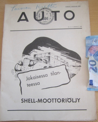 VANHA Lehti Auto N 3-5 1940 sis Autokartta