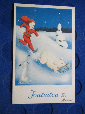Jouluiloa. Postikortti