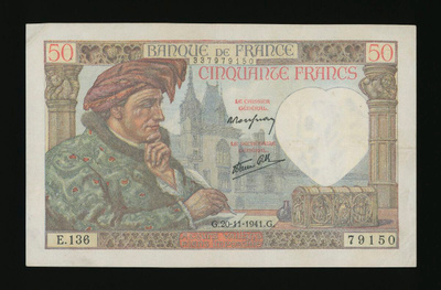 Ranska 50 Francs 20.11.1941, P93