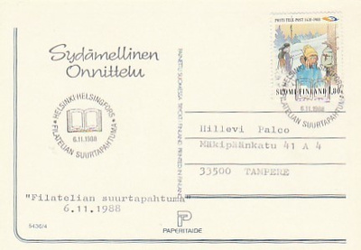 ERIKOISLEIMA , Filatelian suurtapahtuma, Helsinki 6.11.1988