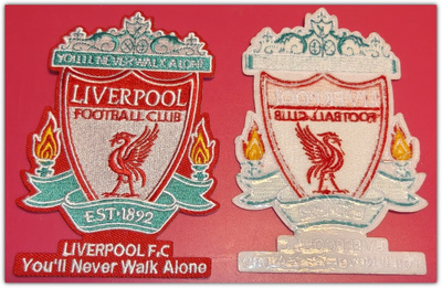 Valioliiga - Brodeerattu Liverpool  -kangasmerkki #31198