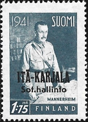 1941 I-K Mannerheim 1,75 mk ** Pyöristynyt R LaPe I-K 17 II