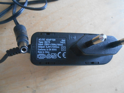 AC/DC Adapter IP40, Type: 152175 Out: 5,2V