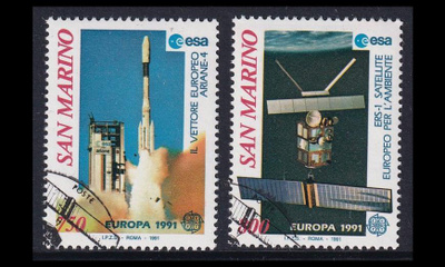 San Marino 1465-6 o Europa avaruus (1991)