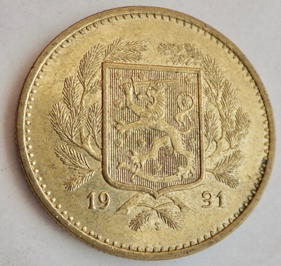 20 mk 1931 HYVÄ Lyöntikiiltoinen