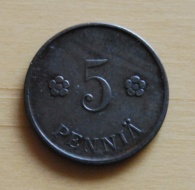 Suomi 5 penniä 1922 Tasavalta