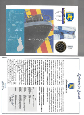 2011 5 EUROA AHVENANMAA KOLIKKO + OMAKUVAMERKKI KUORELLA