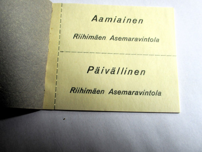 Ateriakuponkivihko Riihimäen Asemaravintola 8x2 kpl