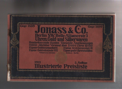 Saksalainen hintaluettelo 1911, Jonass & Co., 652 s., kuvite