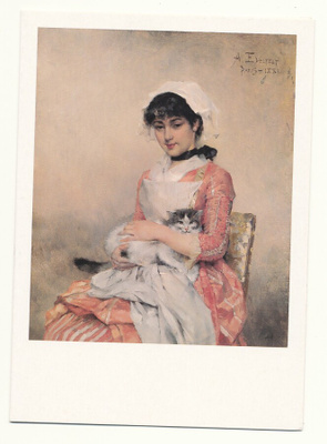 Albert EDELFELT - "Tyttö ja kissa"