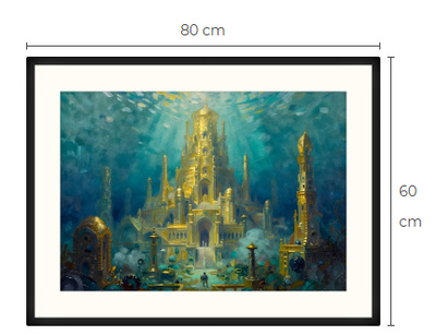 Uusi uniikki Atlantis art print taulu 60 cm x 80 cm