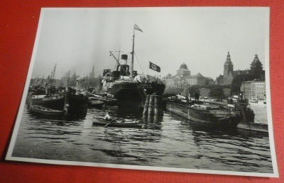 Stettin - Hakenstrasse / Laivat / Nazi Hakaristilippu 1938