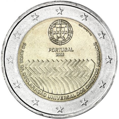 Portugali 2008 2 € Ihmisoikeuksien julistuksen 60. juhlavuos