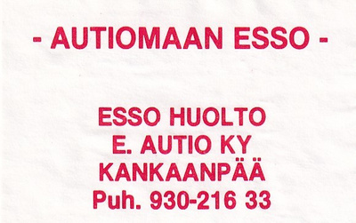Kankaanpää, E. Autio Ky , Autiomaan ESSO    1/9