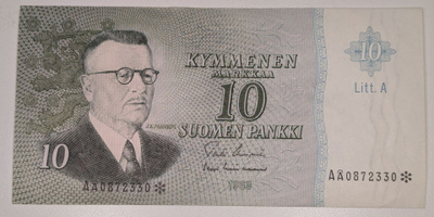 10 Markkaa 1963 Litt. A Tähti AÅ0872330