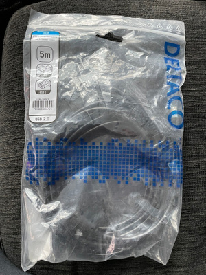 USB 2 A - B -kaapeli Deltaco - UUSI