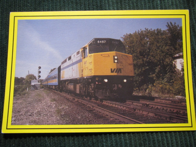 Dieselveturi Via Rail. Loco 6457. Postikortti