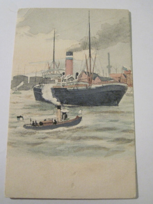 VANHA Postikortti Laiva 1900-luku