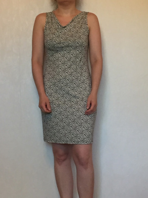 Premoda mustavalkoinen trikoo mekko S