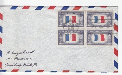 USA FDC 1943  nelilöllä