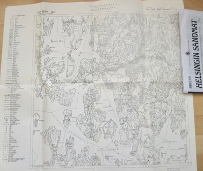 VANHA Kartta Ahvenanmaa Geta 1927