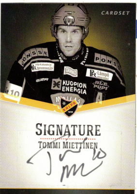2012-13 Cardset TOMMI MIETTINEN KalPa Signature nimmarI