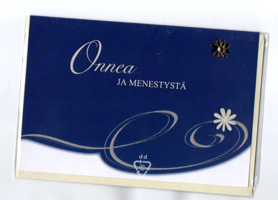 °°ONNEA JA MENESTYSTݰ2-osainen KORTTI / & kuori (UUSI)