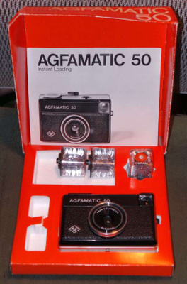 Vintage/Retro Kameratarvike Setti + Agfamatic 50 Kamera