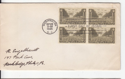 USA FDC 1945  nelilöllä
