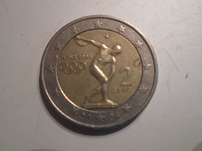 2 € JUHLARAHA KREIKKA 2004 OLYMPIALAISET KIEKKO KIEKONHEITTÄ