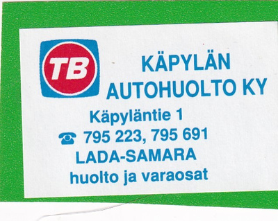 Käpylän Autohuolto Ky , TB, Lada - Samara  2/15