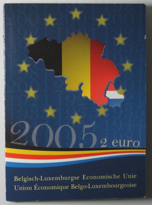 2005 Belgian & Luxemburgin talousliitto 2€ coincard,BU laatu