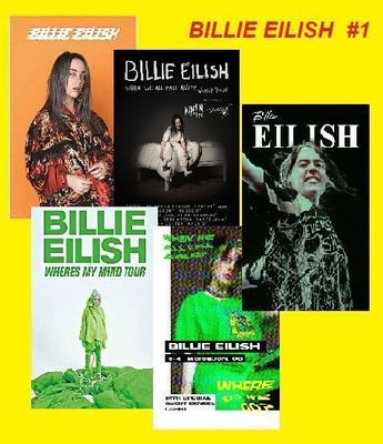 BILLIE EILISH --- julistesetti 5kpl --- 21cm x 30cm #1