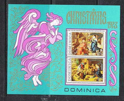 Dominica 1973 - Joulu Christmas ++ blokki