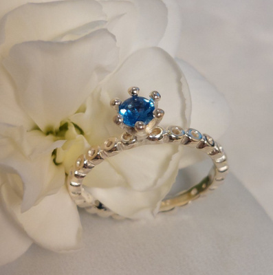 Spinning jewelry. 925 hopeinen Prinssi sormus. Koko 16