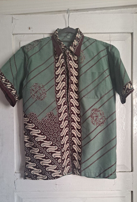 Vintage, hippi ajan kauluspaita, batiikki