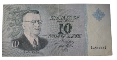 10 Markkaa 1963 ilman Litt A3510347