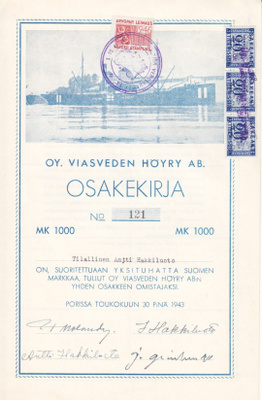 OKK 1943 Laivayhtiö Viasveden Höyry Oy, Pori