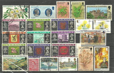 GUERNSEY Kanaalisaaret suuri levyllinen merkkejä o