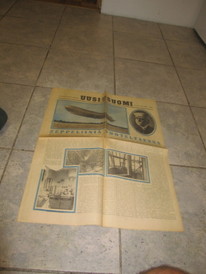 UUSI SUOMI SUNNUNTAILIITE 1930 mm ZEPPELIINI