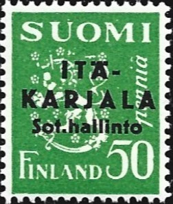 1941 I-K Musta lisäpainama 50 p  Terävä A ** LaPe I-K 1 II